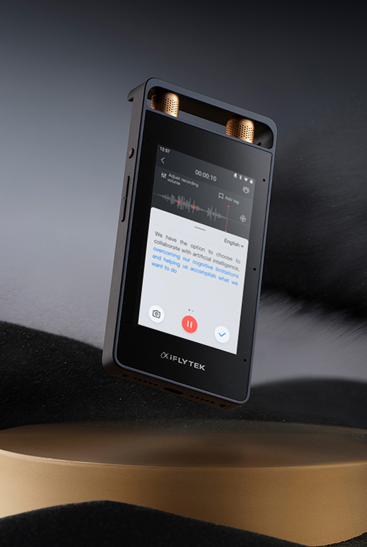 AI voice recorder with real-time translation display
