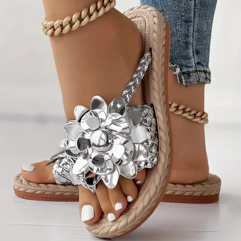 womens colorful floral decor thong sandals slip on open toe non slip lightweight shoes vacation summer beach shoes details 8