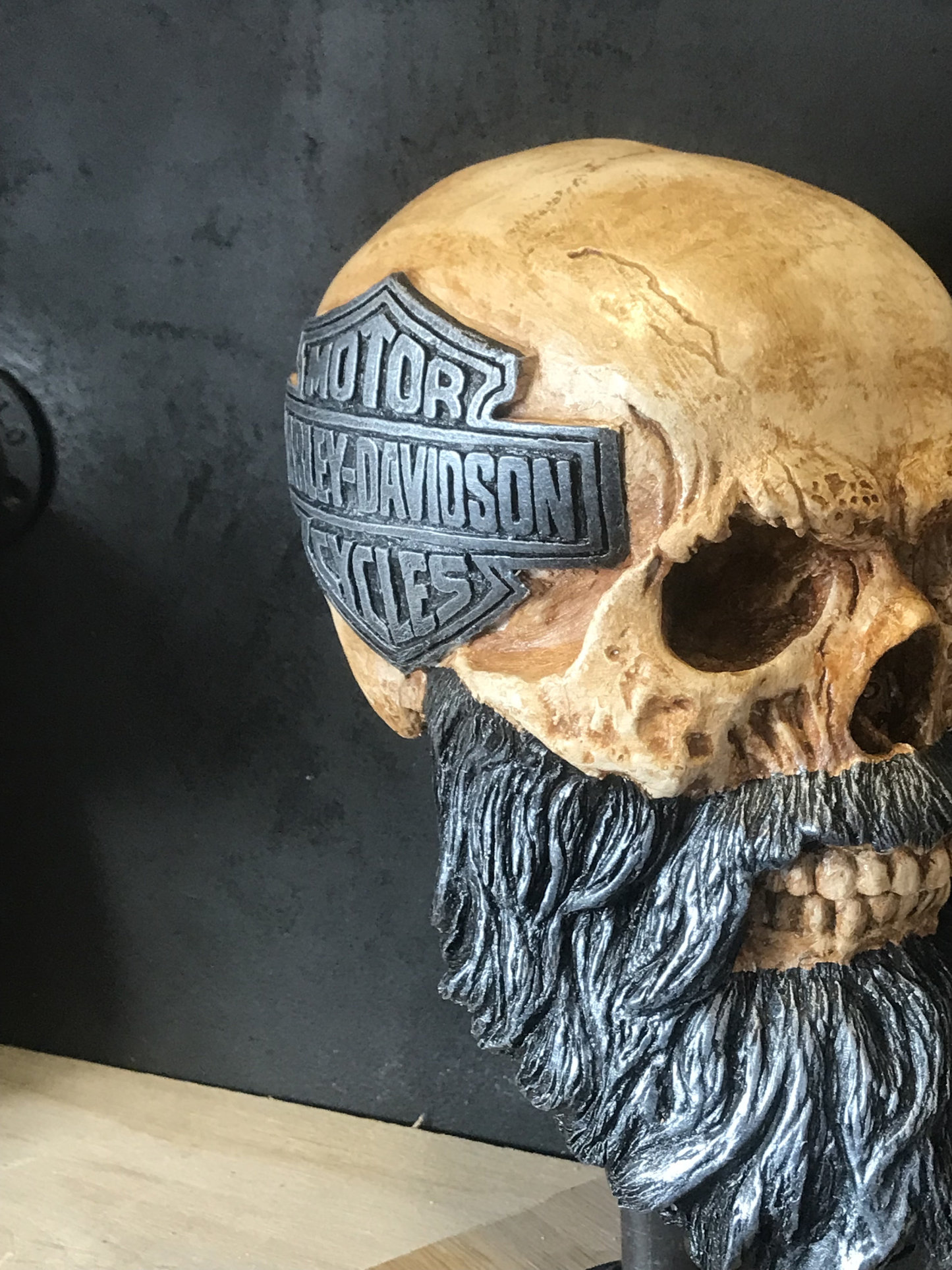 Wall Mounted Motorcycle Skull Helmet Rack