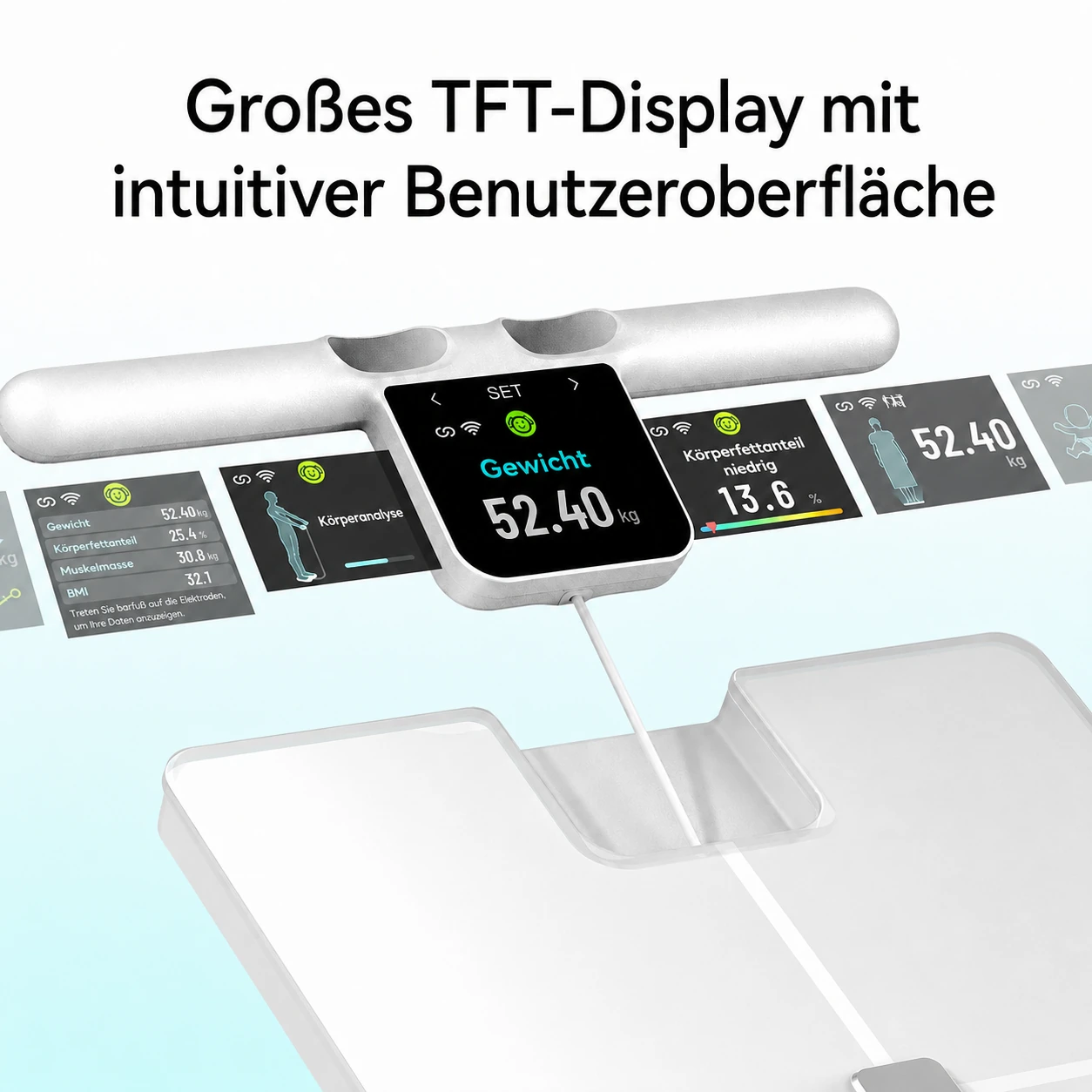 KEEPVA FitScan 8-Elektroden-Körperanalysewaage mit Doppelfrequenz