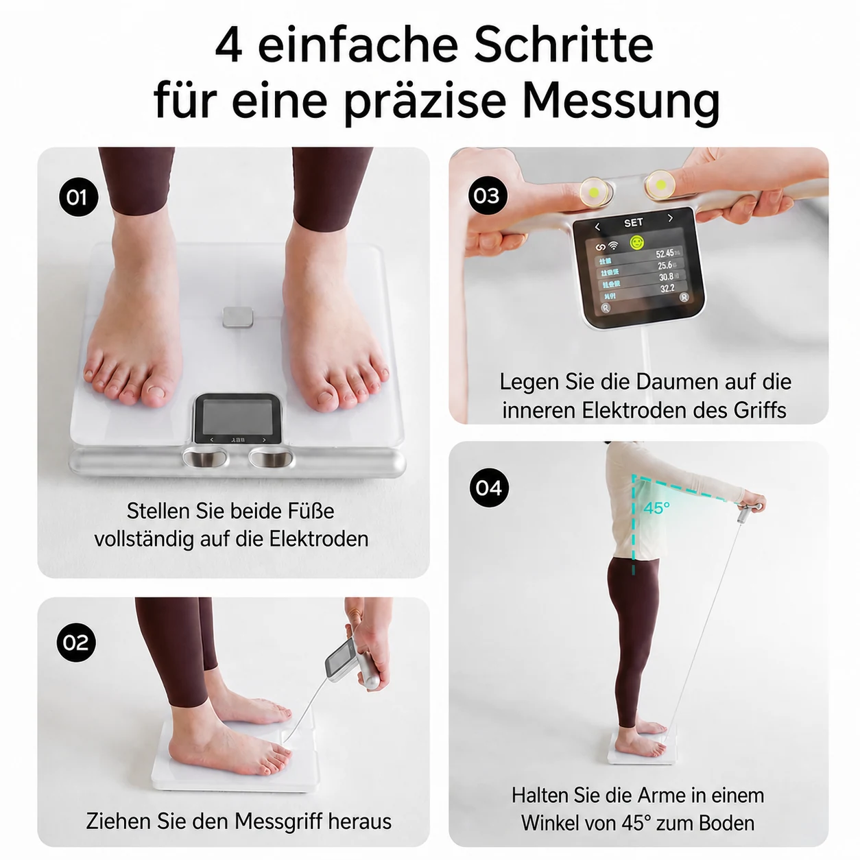 KEEPVA FitScan 8-Elektroden-Körperanalysewaage mit Doppelfrequenz