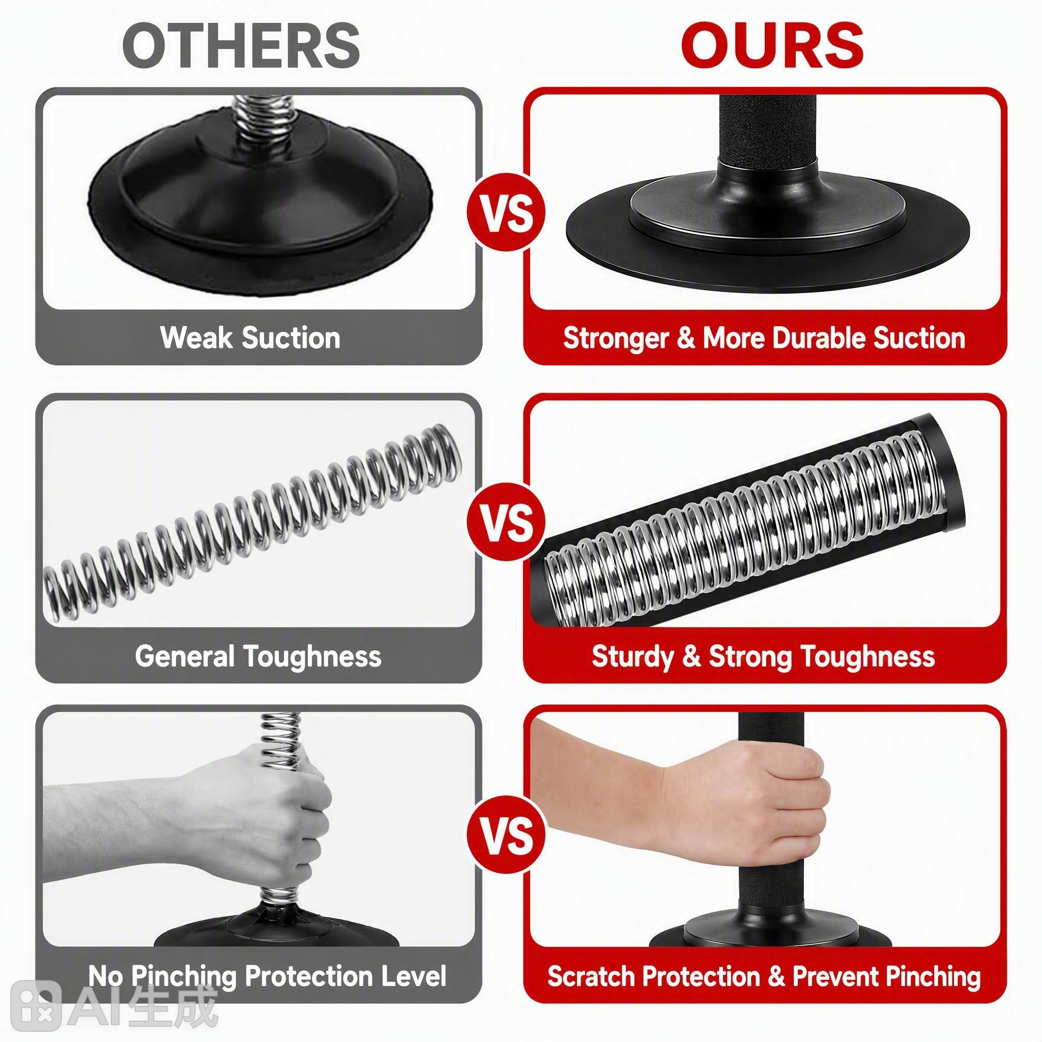 Desktop Punching Bag, Strong Suction Cup Tabletop Boxing Ball for Stress Relief, Home and Office Use, Black and Red