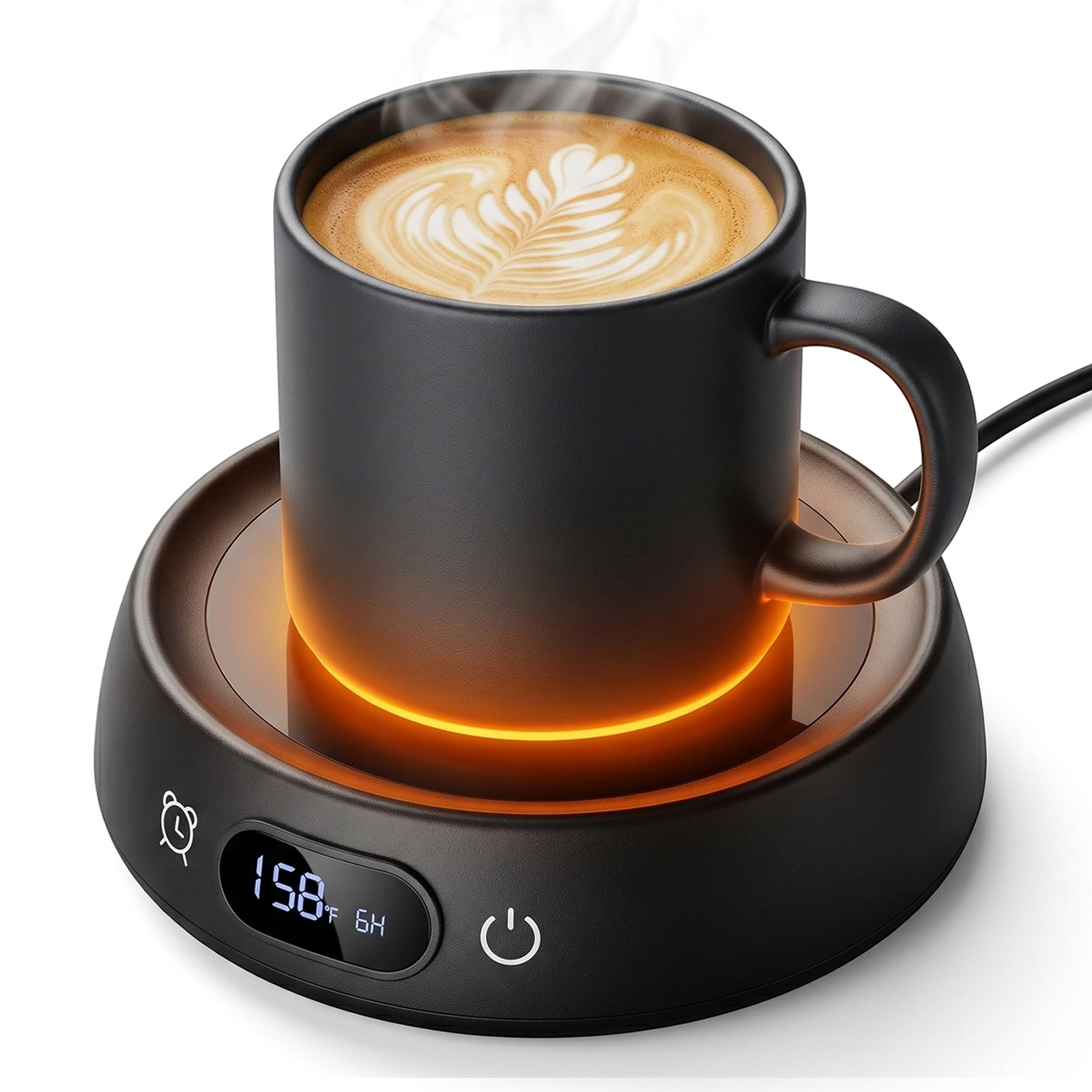MQHOOB Electric Coffee Mug Warmer for Desk, 35W Portable Cup Heater with 4 Temp Levels & 1-12H Timer, Smart Cup Warmer Gifts Accessories for Women Men Milk, Tea, Candle