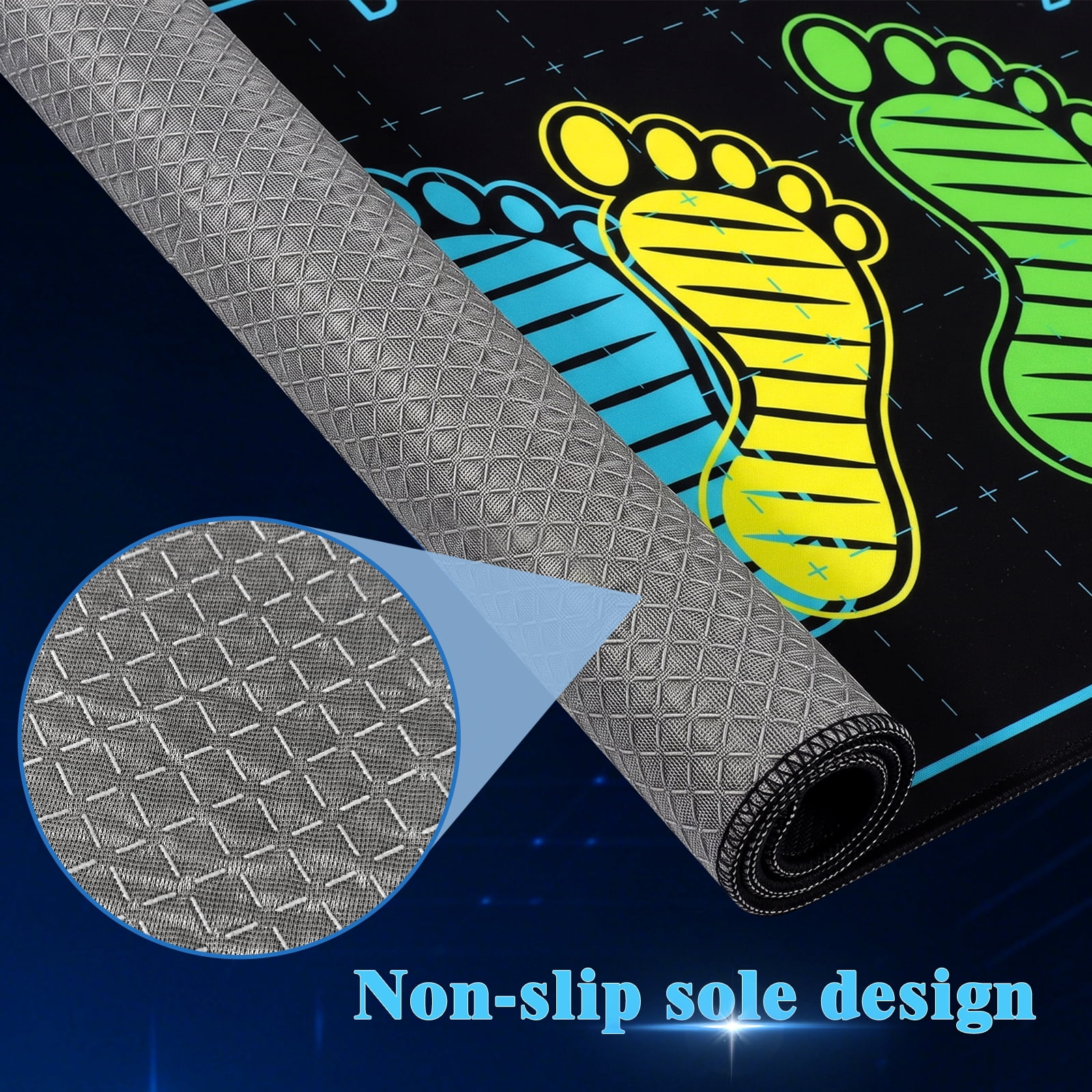 MQHOOB squat mat with foot position，30'' × 13.8'' Exercise Pad, 4mm Thickness Squat Mat Foot Positioning,Thick Workout Mat for Squats, Leg and Abdominal Training，Ideal Home Fitness Enthusiasts