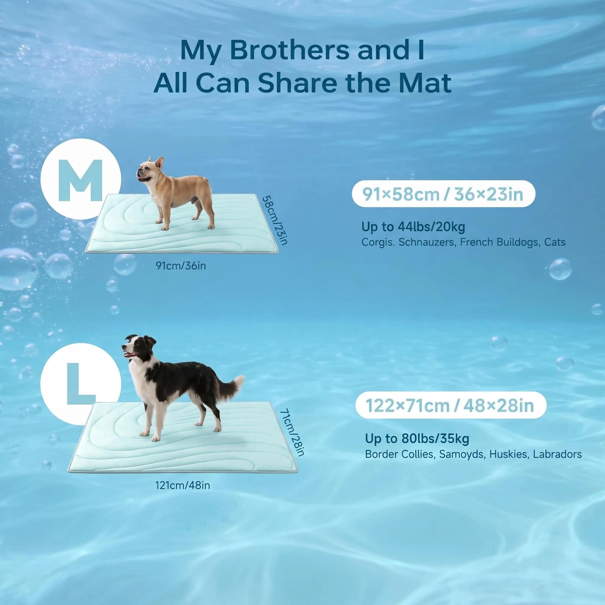 MQAAUP Premium Pet Cooling Mat for Large Dog, 48*28in Breathable Summer Washable Cold Pet Blanket, Soft Durable Self Cooling Dog Mat for Hot Weather