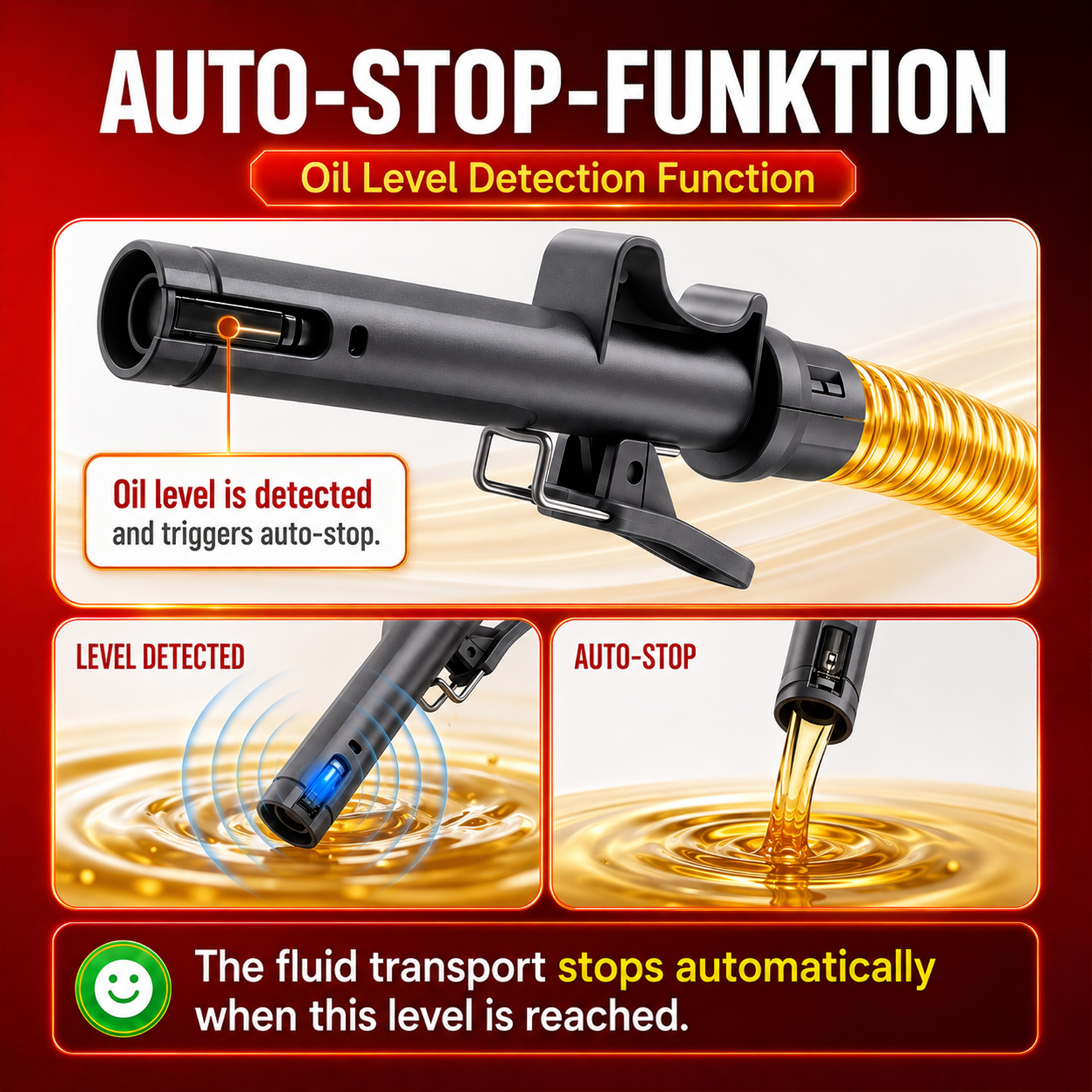 3.8GPM Auto-Stop Electric Fuel Transfer Pump, 51" Long Hose, 4 Size Adapters, Leak Proof Portable Gas Can Pump for Gasoline Diesel Kerosene Oil