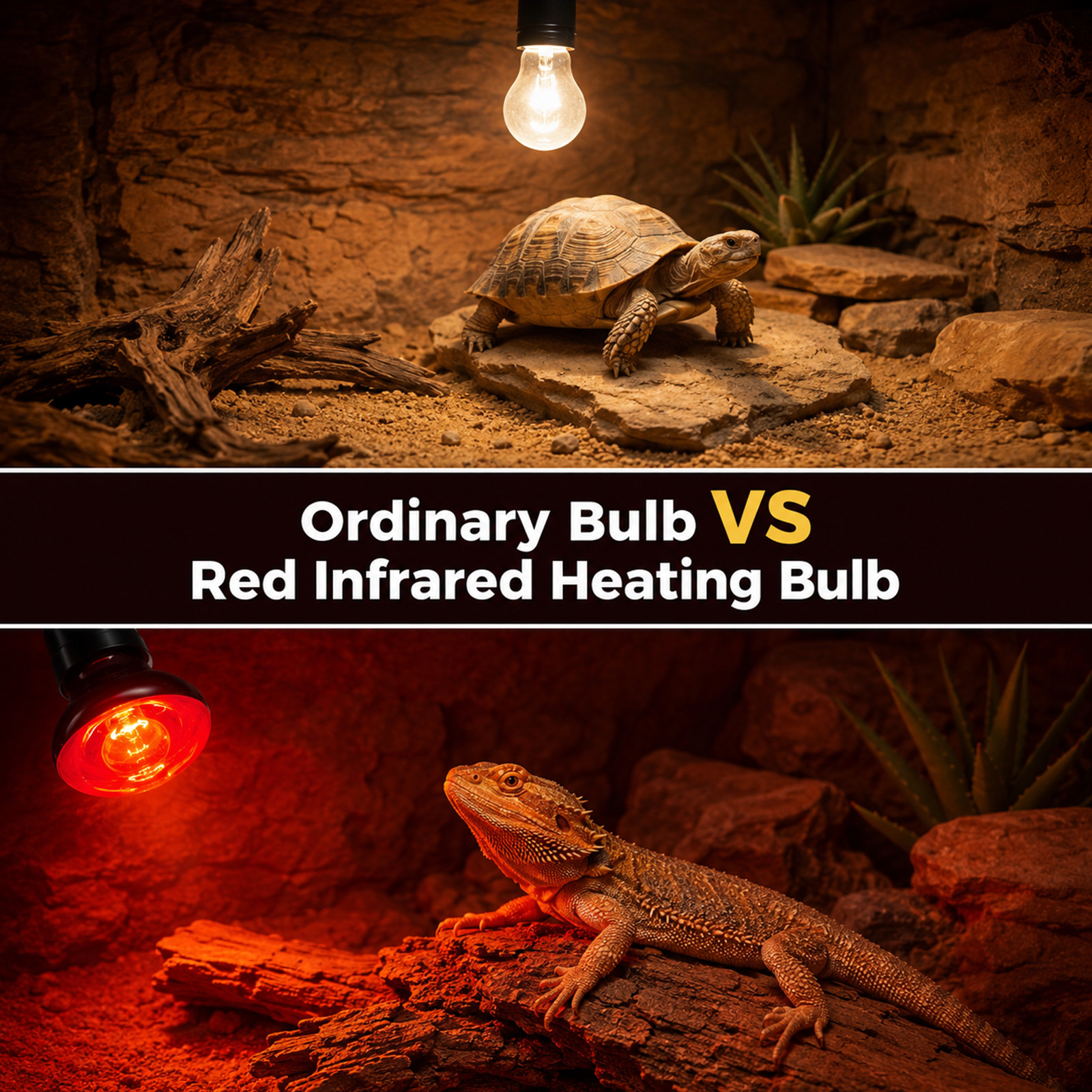 MQAAUP 50W Infrared Basking Spot Bulb, Red Reptile Heating lamp, Basking Light for Snake, Leopard Gecko, Tortoise, Lizard Terrarium, 4 Pack