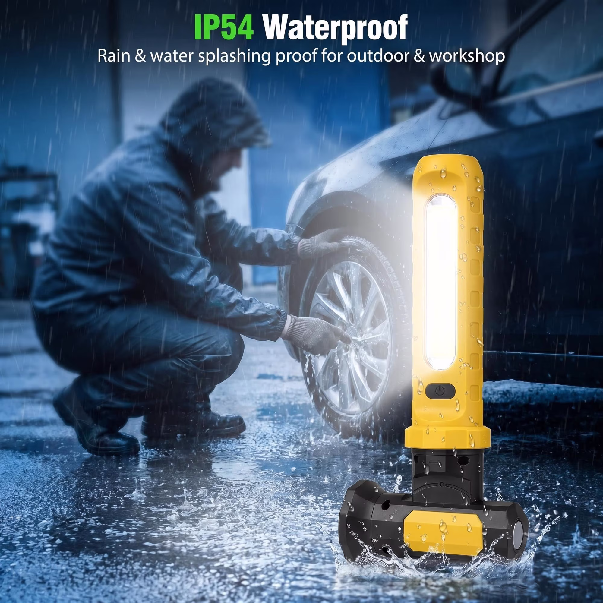 MQAAUP Work Light for Mechanic, 2000LM COB LED, Rechargeable, Magnetic Light Bar, Under Hood Magnetic Work Light with Power Bank for Car Repair Inspection Garage Workshop Emergency Outdoor Use