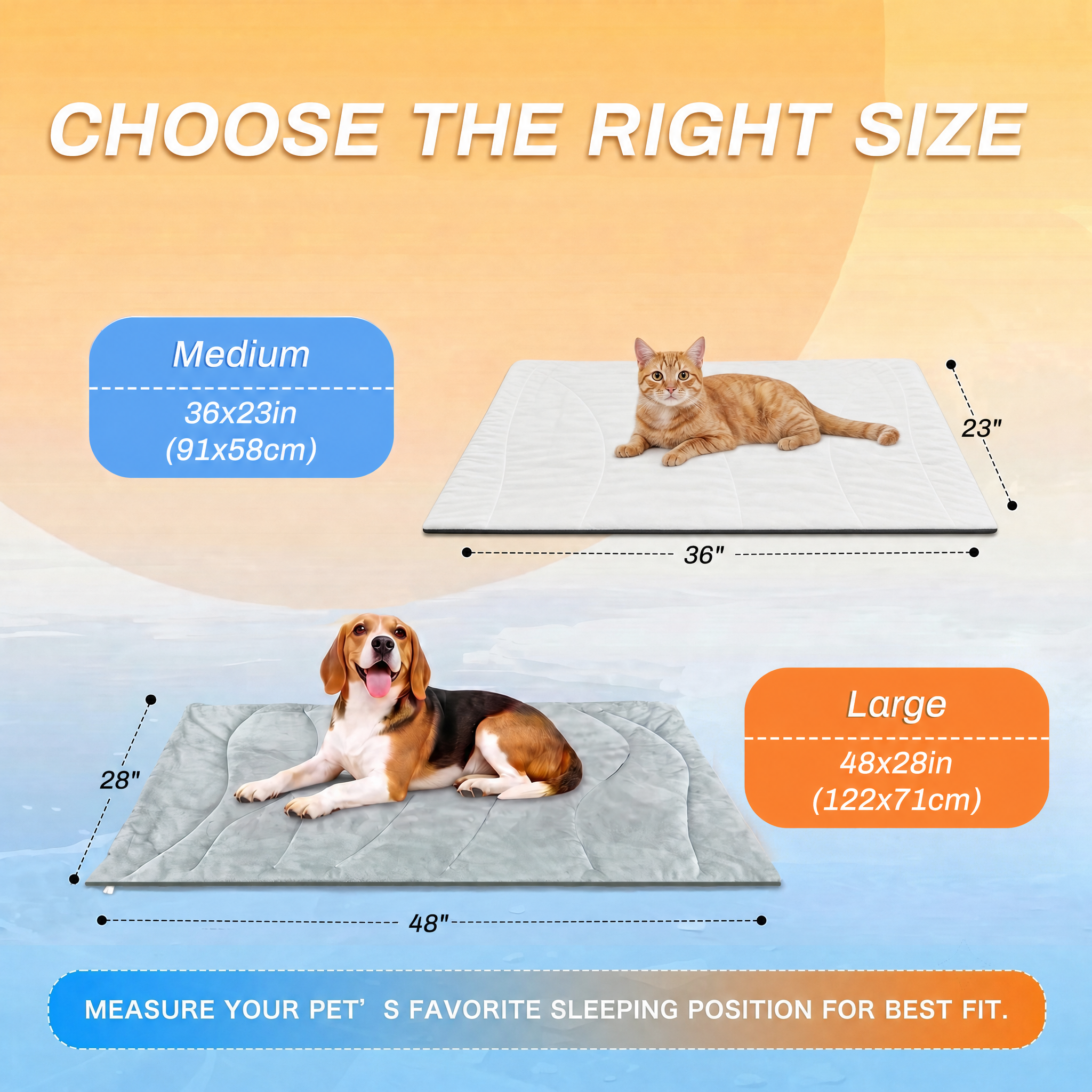 MQAAUP 2-in-1 Pet Cooling Mat for Large Dog , 36*23in Breathable Summer Washable Cold Pet Blanket, Soft Durable Self Cooling Dog Mat for Hot Weather