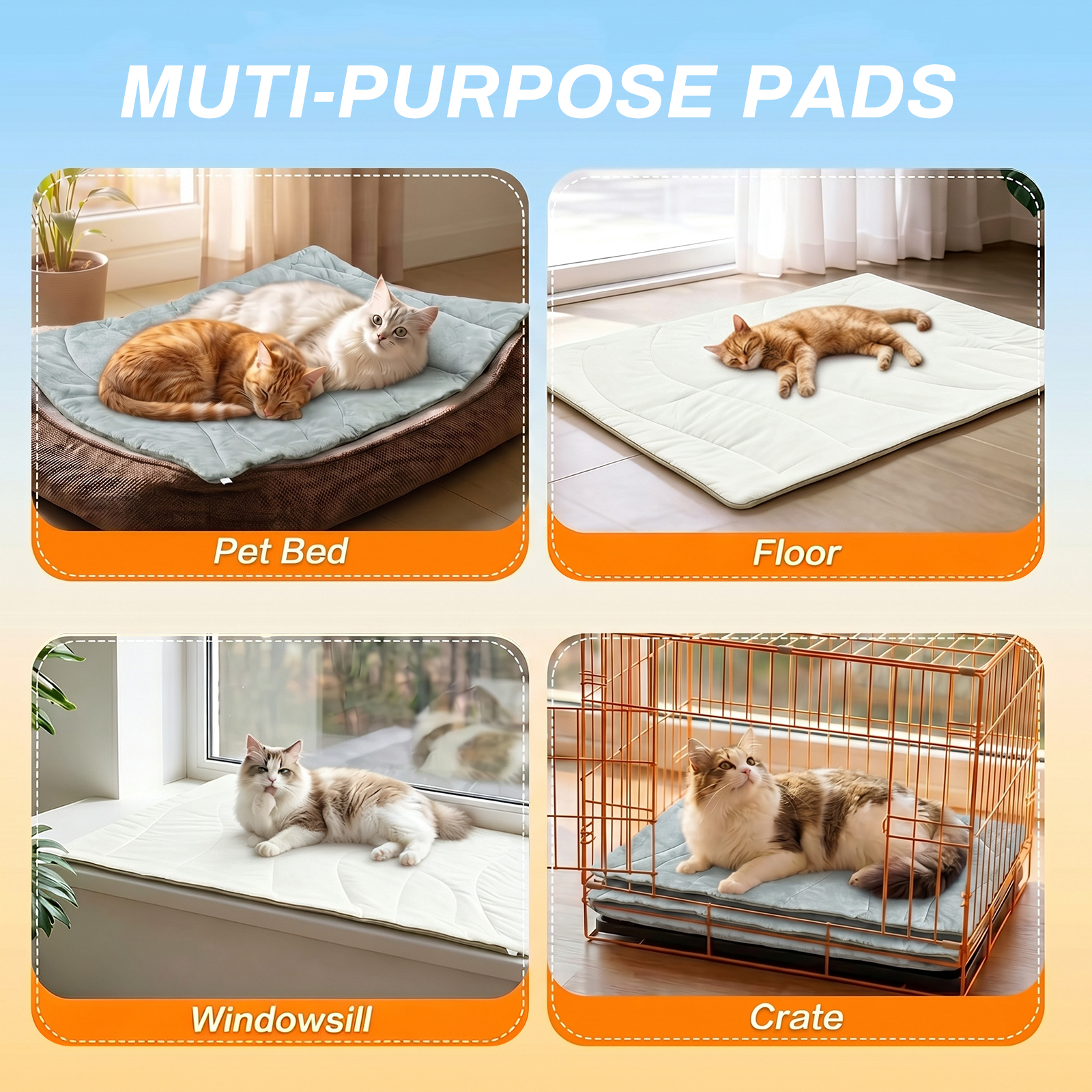 MQAAUP 2-in-1 Pet Cooling Mat for Large Dog , 36*23in Breathable Summer Washable Cold Pet Blanket, Soft Durable Self Cooling Dog Mat for Hot Weather