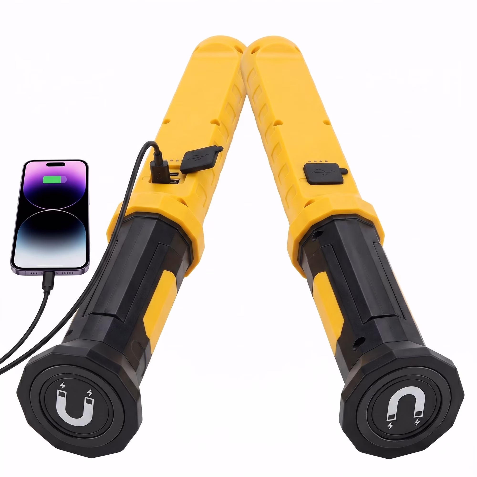 MQAAUP Work Light for Mechanic, 2000LM COB LED, Rechargeable, Magnetic Light Bar, Under Hood Magnetic Work Light with Power Bank for Car Repair Inspection Garage Workshop Emergency Outdoor Use