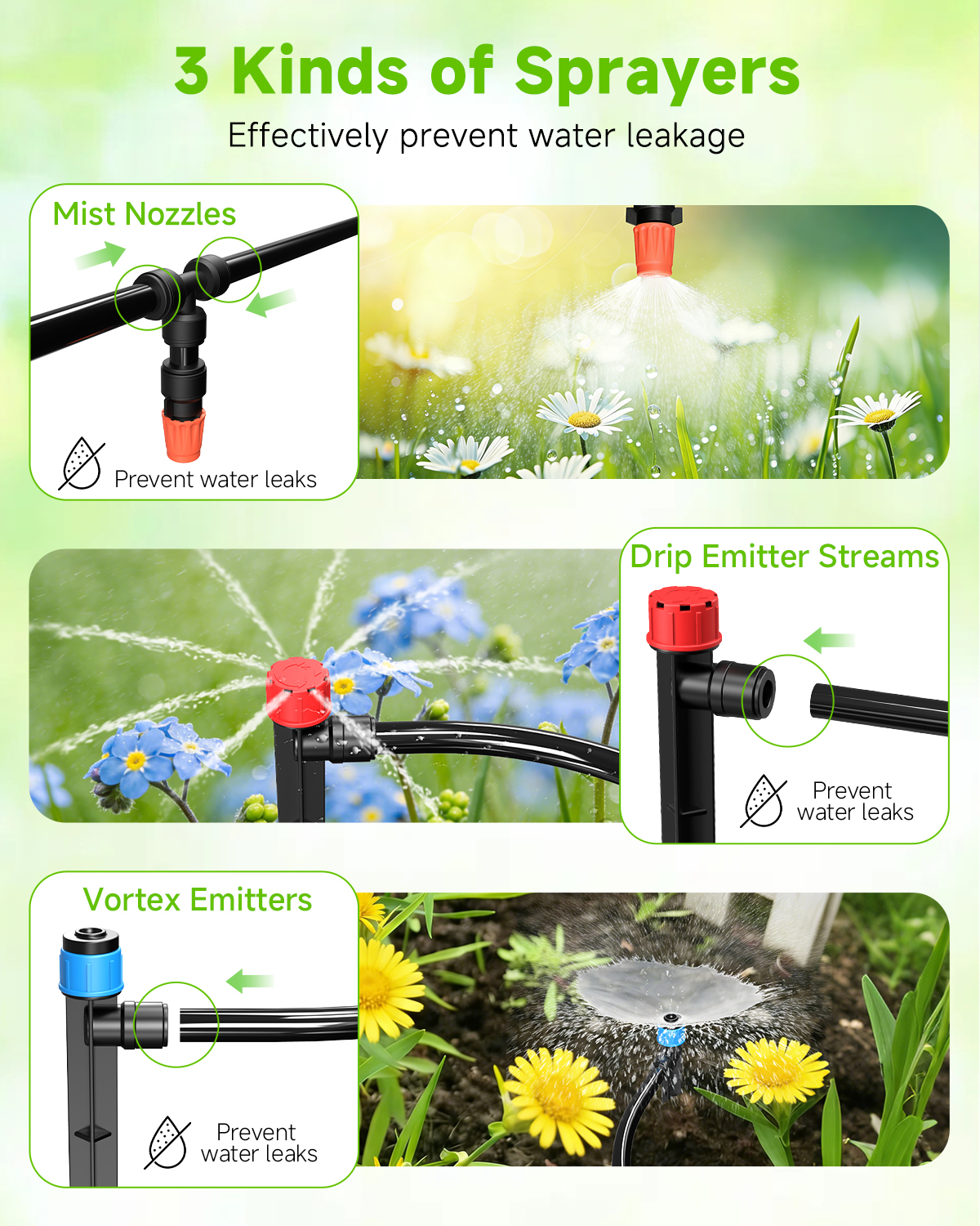 MQJIAZHI 246FT Drip Irrigation System with LCD Timer, Automatic Watering System Kits,1/2 Inch Hose 1/4 Inch Distribution Tubing 3 Sprayer Types, for Garden, Greenhouse, Garden, Lawn