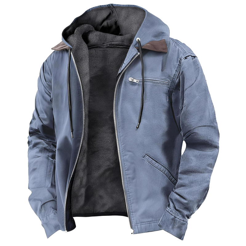 Men’s Vintage Cashmere-Lined Hooded Jacket