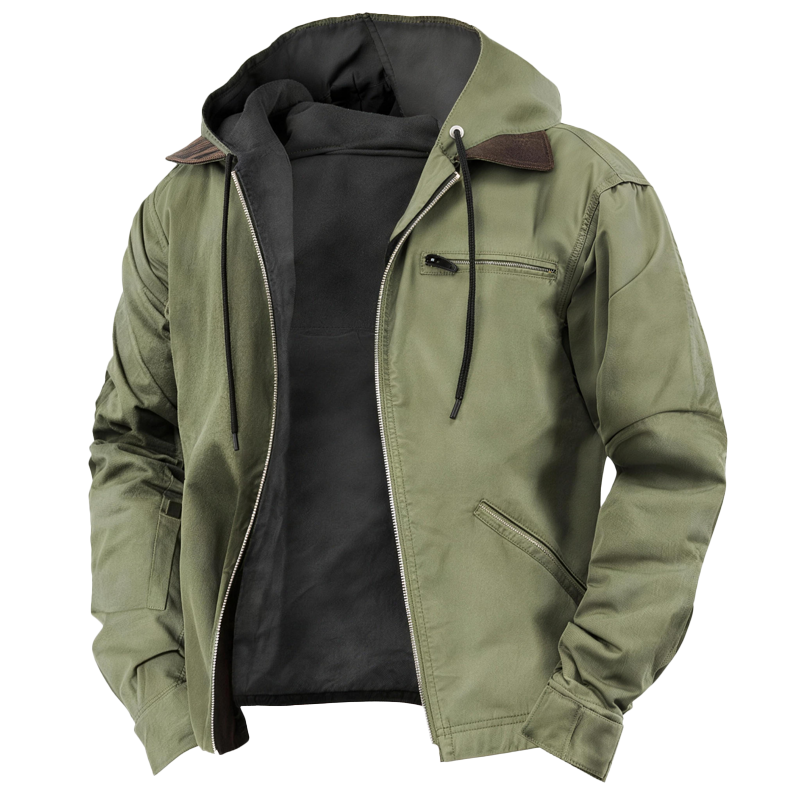 Men’s Vintage Cashmere-Lined Hooded Jacket