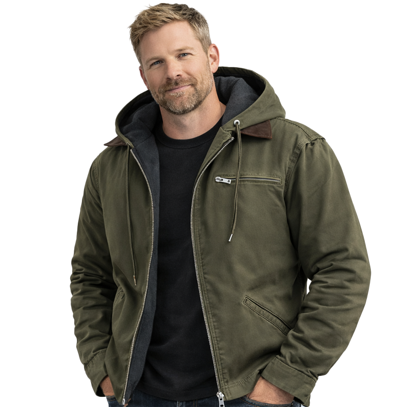 Men’s Vintage Cashmere-Lined Hooded Jacket