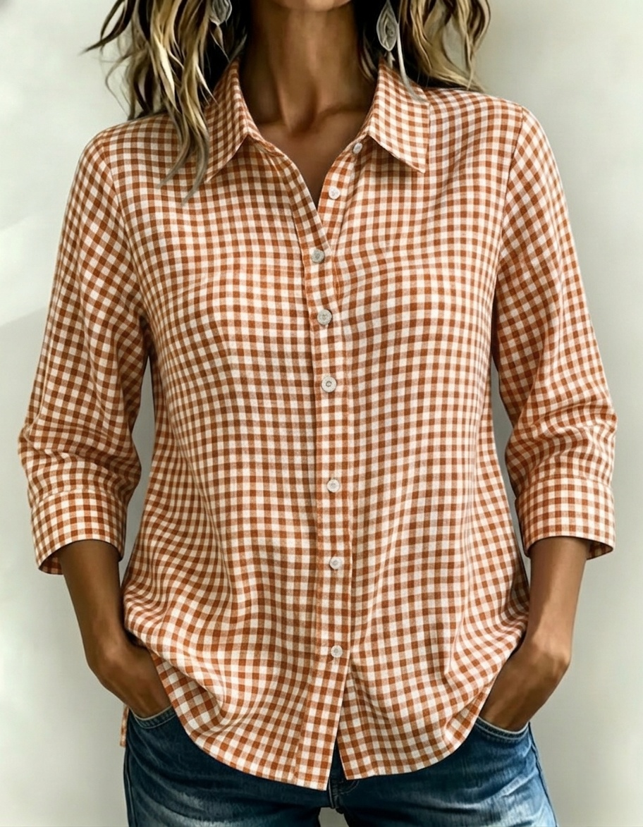New Arrivals🔥 Women's Gingham Check Button-Down Shirt