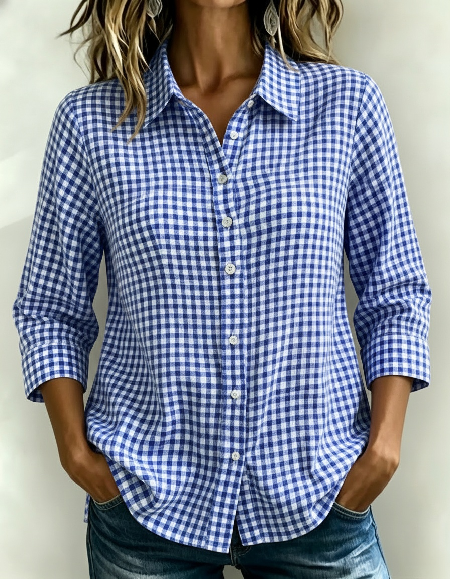 New Arrivals🔥 Women's Gingham Check Button-Down Shirt