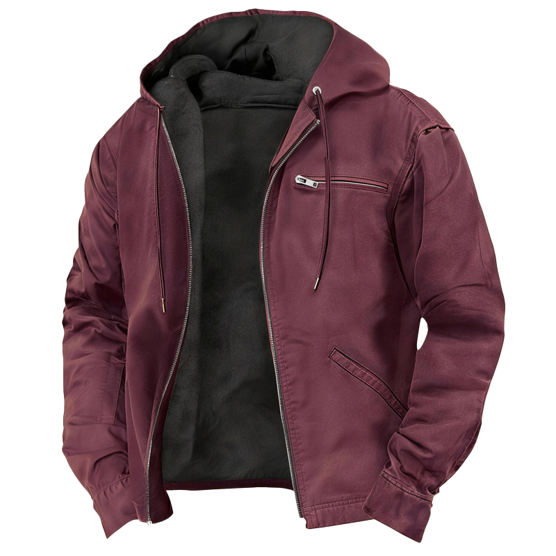Men’s Vintage Cashmere-Lined Hooded Jacket