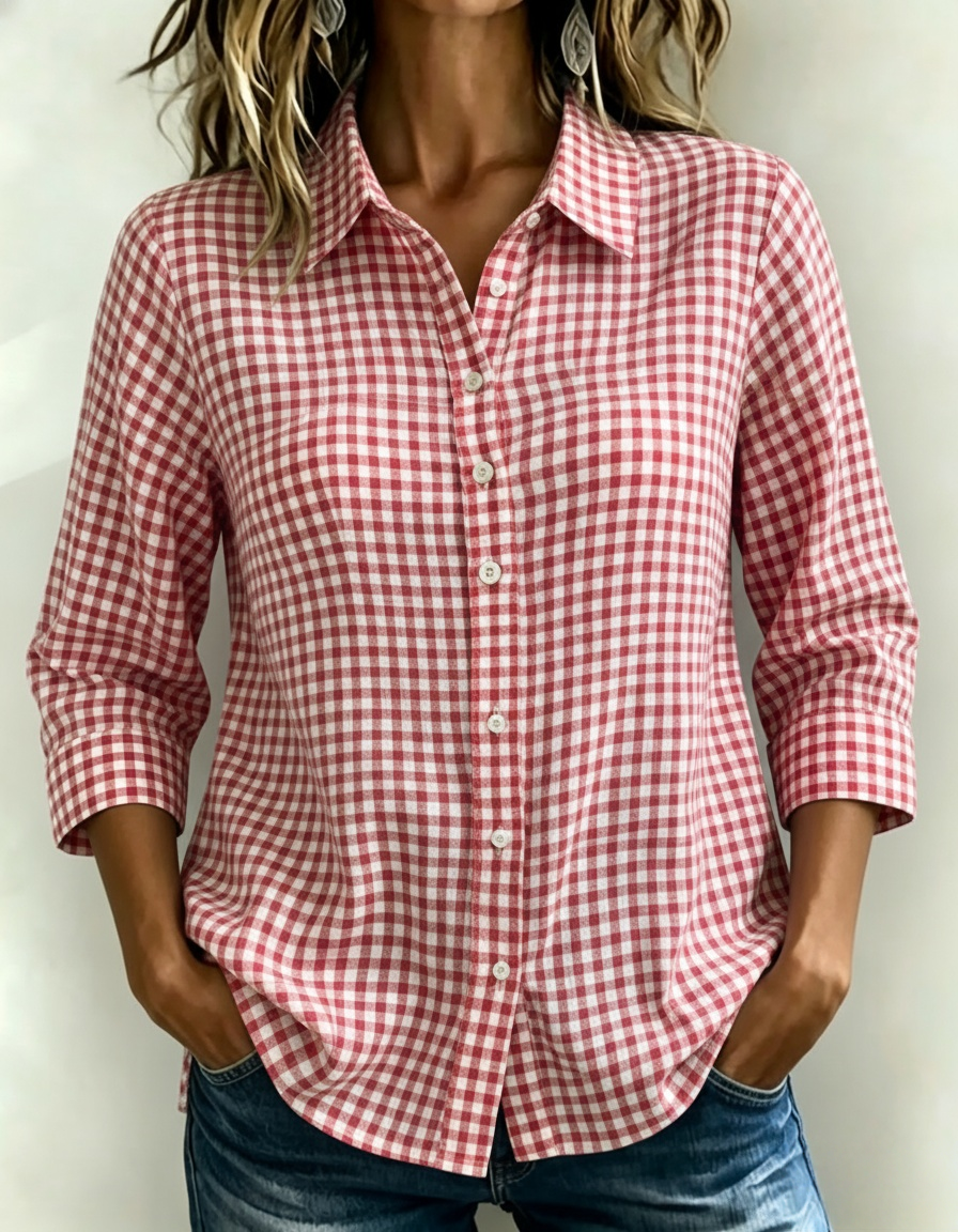 New Arrivals🔥 Women's Gingham Check Button-Down Shirt