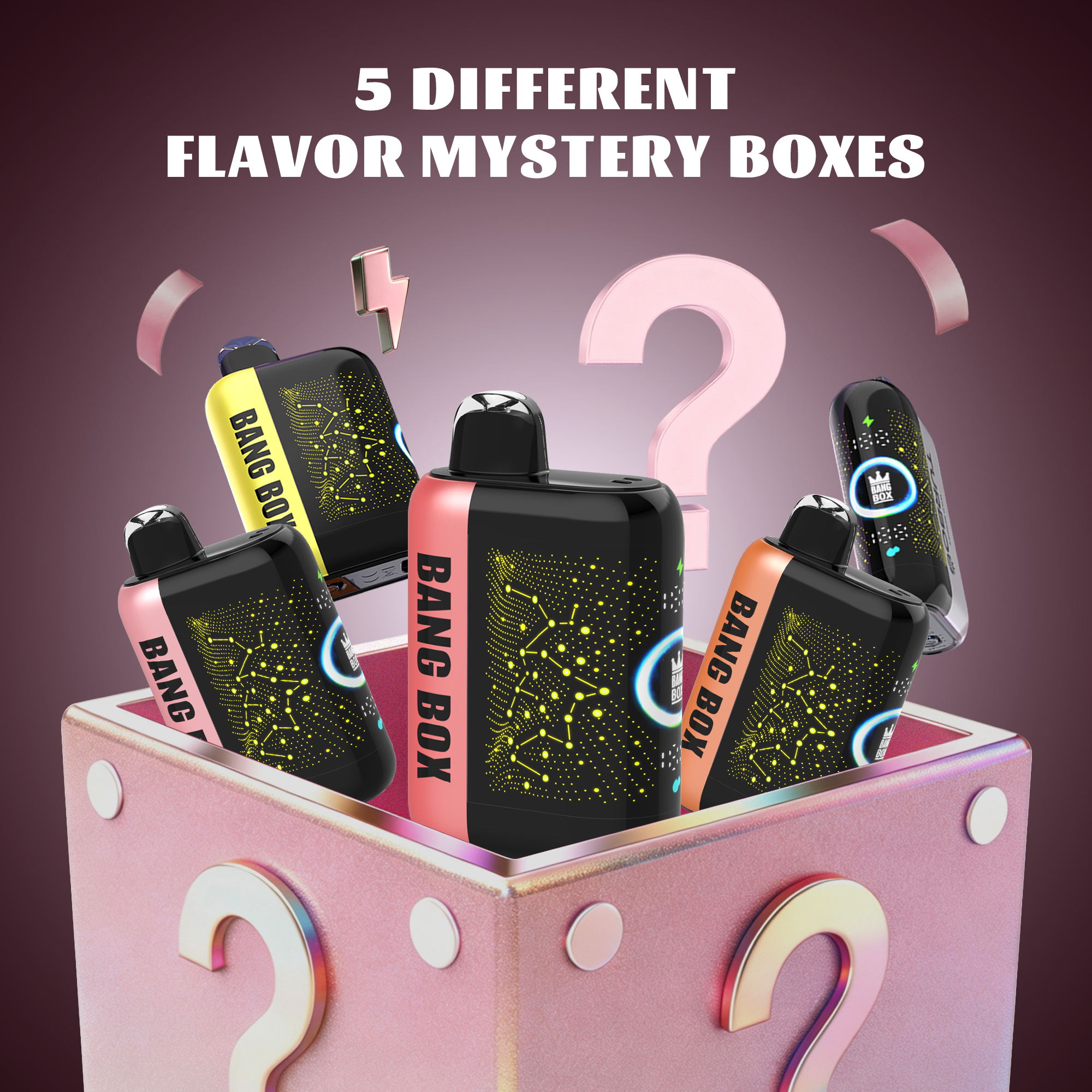 💎 5-Piece BANG BOX 42000 Puffs 3-in-1 Flavor Disposable Vape – Mystery Box Price Drop!