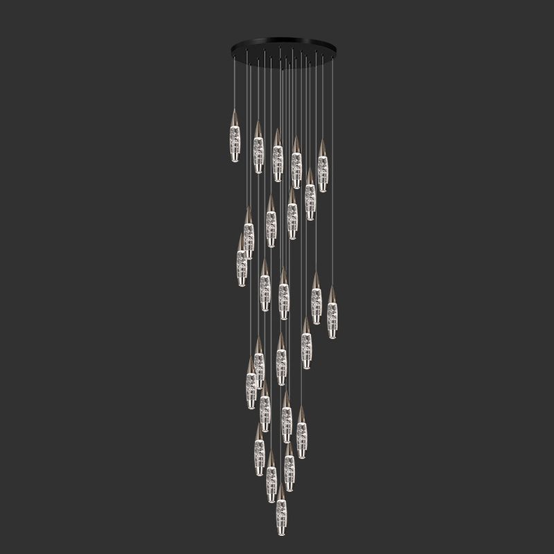 Black 25W LED Crystal Ceiling Light with Dimmable Geometric Design