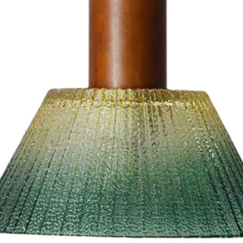Green Geometric Ceiling Light with Glass Shade and Modern Design