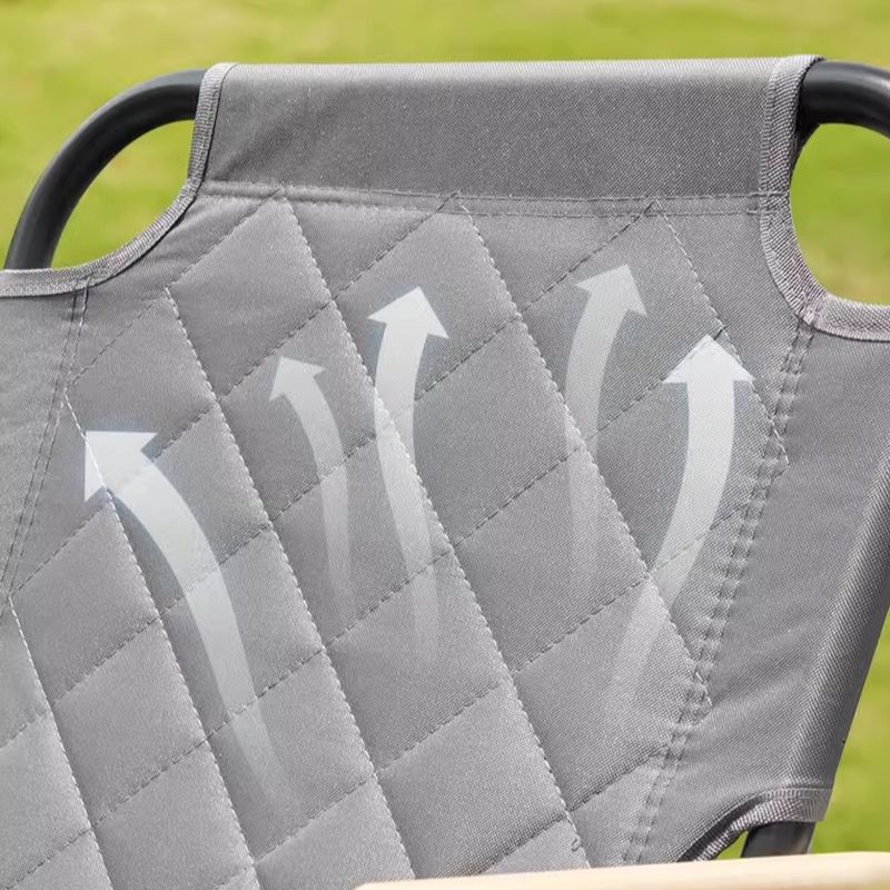 Grey Steel Patio Armchair with Compact Foldable Design