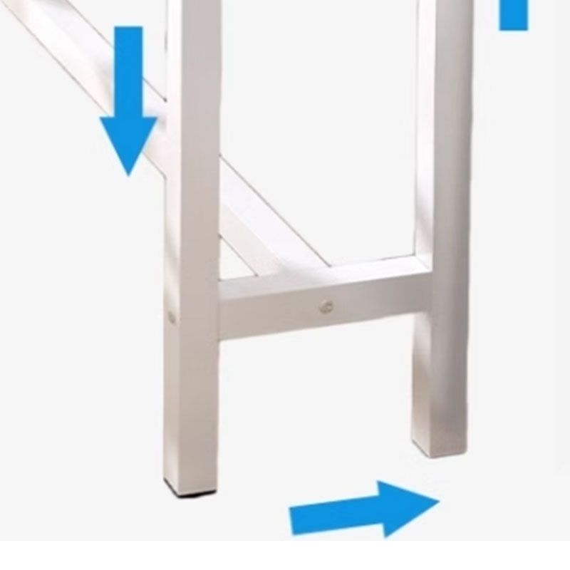 63-Inch White Rectangle Bar Table with Manufactured Wood Top and Metal Trestle Base