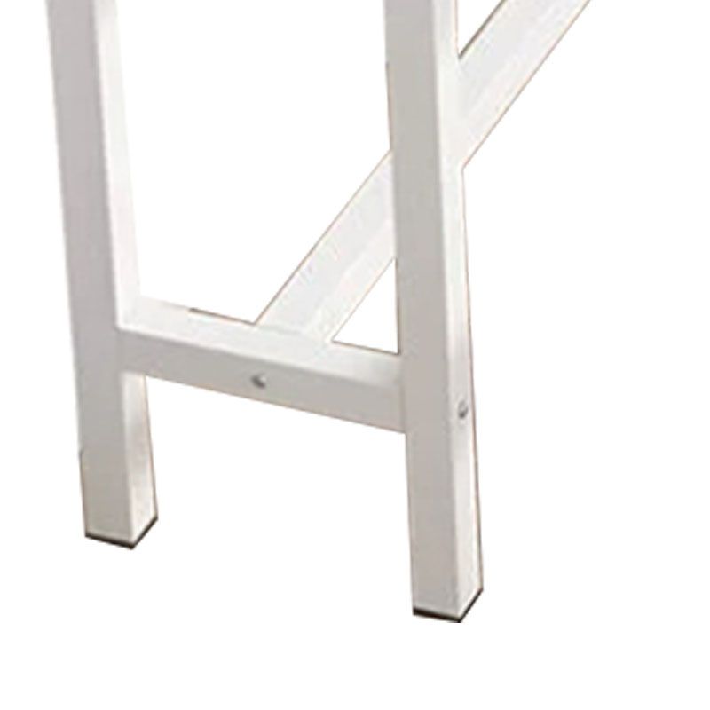 63-Inch White Rectangle Bar Table with Manufactured Wood Top and Metal Trestle Base