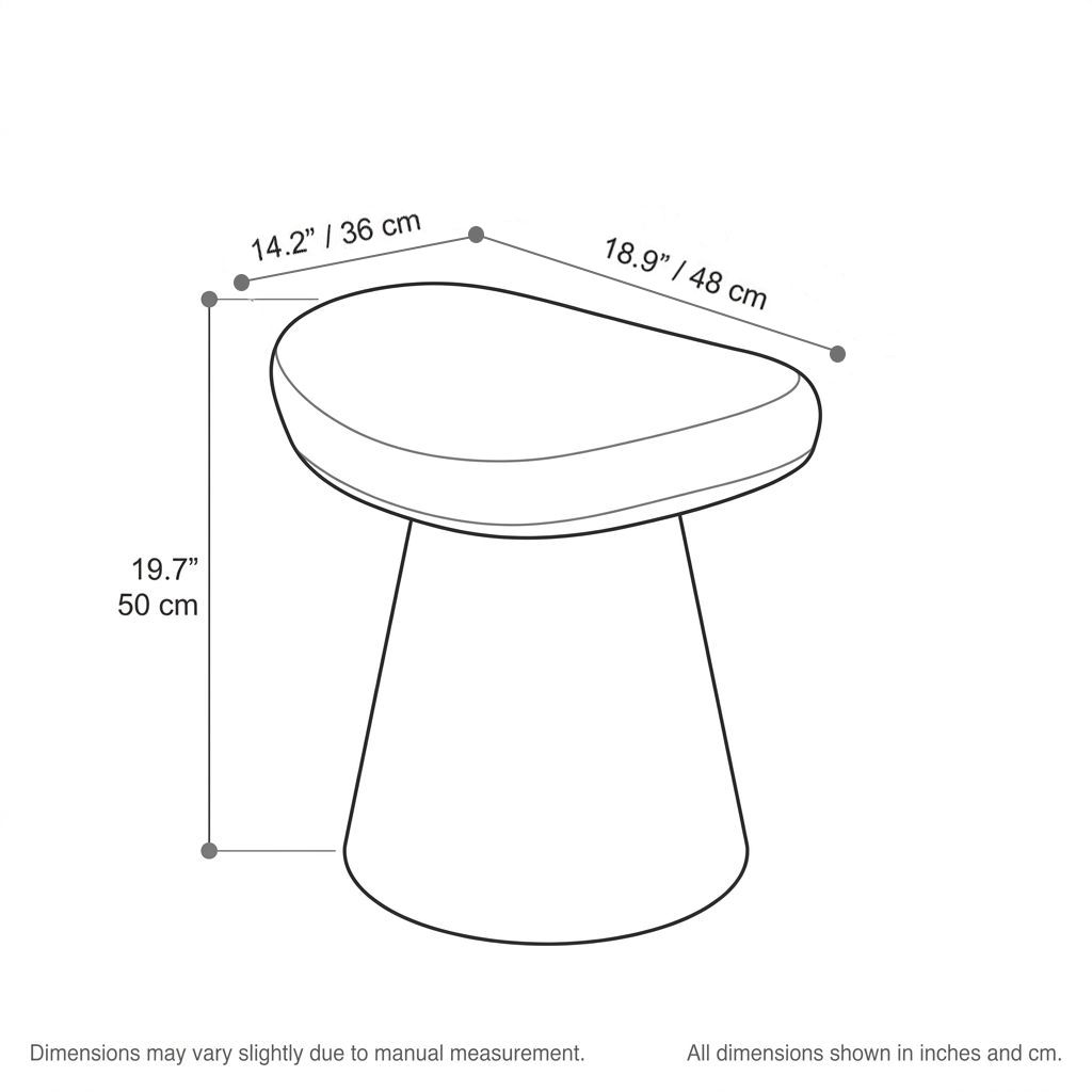 Cream Upholstered Swivel Vanity Stool with Wood-Grain Base and Crescent Seat