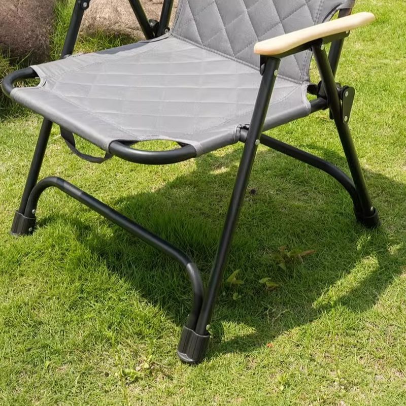 Grey Steel Patio Armchair with Compact Foldable Design
