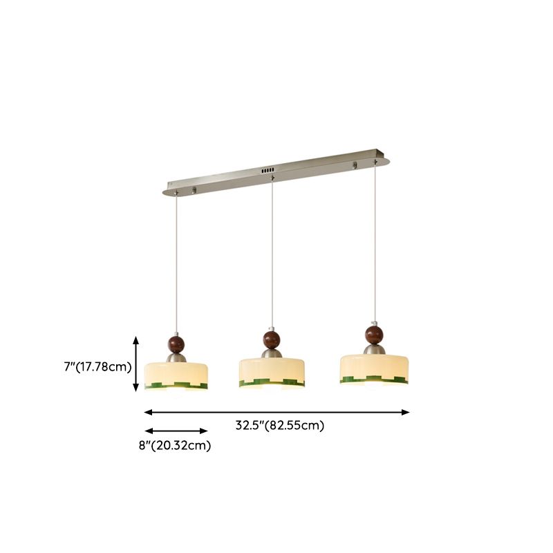 3-Light Nickel Polygonal Pendant Light with Glass Shades and Adjustable Hanging Length
