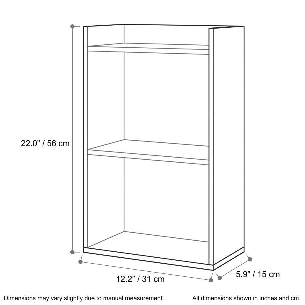 Warm White Wall-Mounted Bathroom Cabinet with Doors and Open Shelf