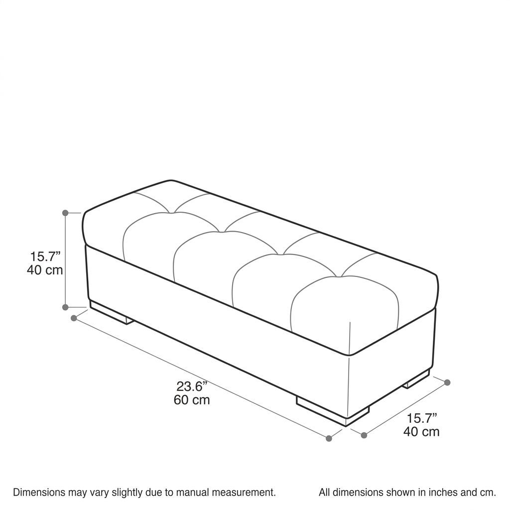 24-Inch Light Grey Faux Leather Storage Bench with Tufted Flip-Top Seat