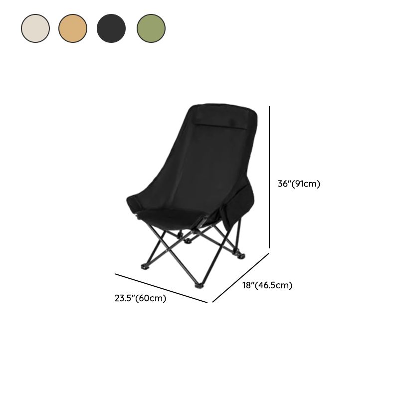 Black Steel Folding Patio Side Chair