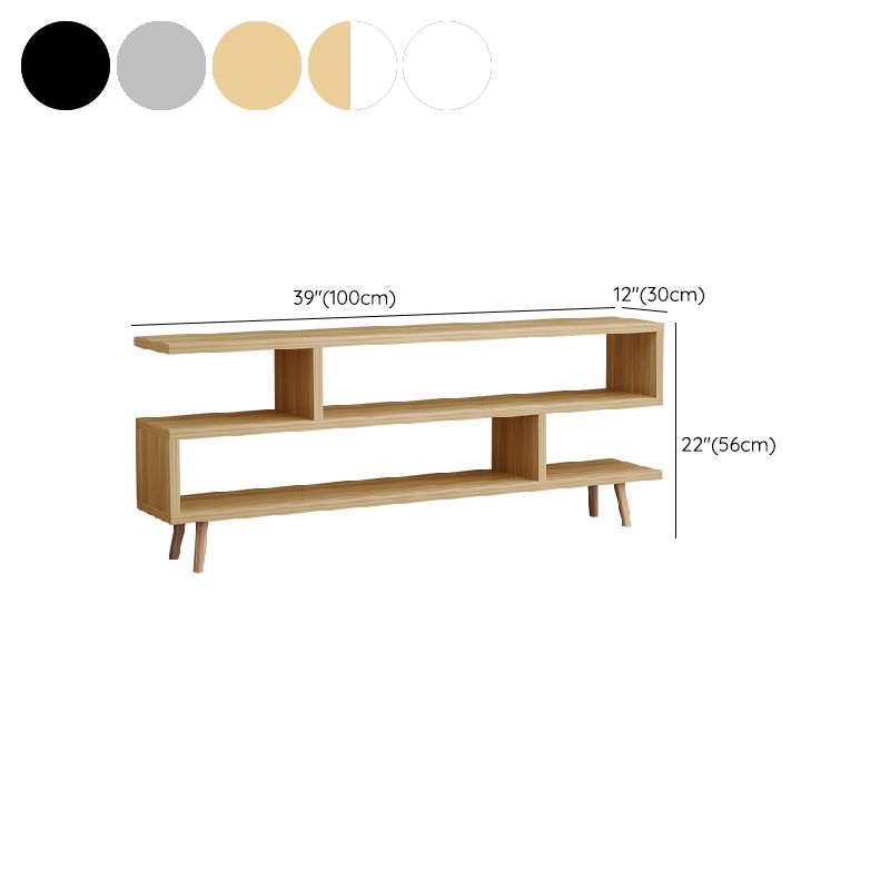Warm White Reclaimed Wood TV Stand with Open Storage and Shelf