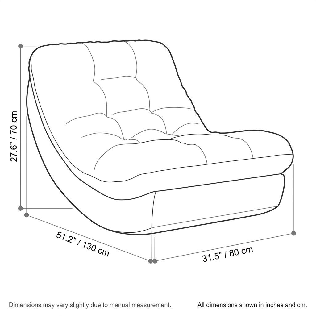 Cream White Upholstered Rocking Lounge Chair with Ottoman and Tufted Curved Design