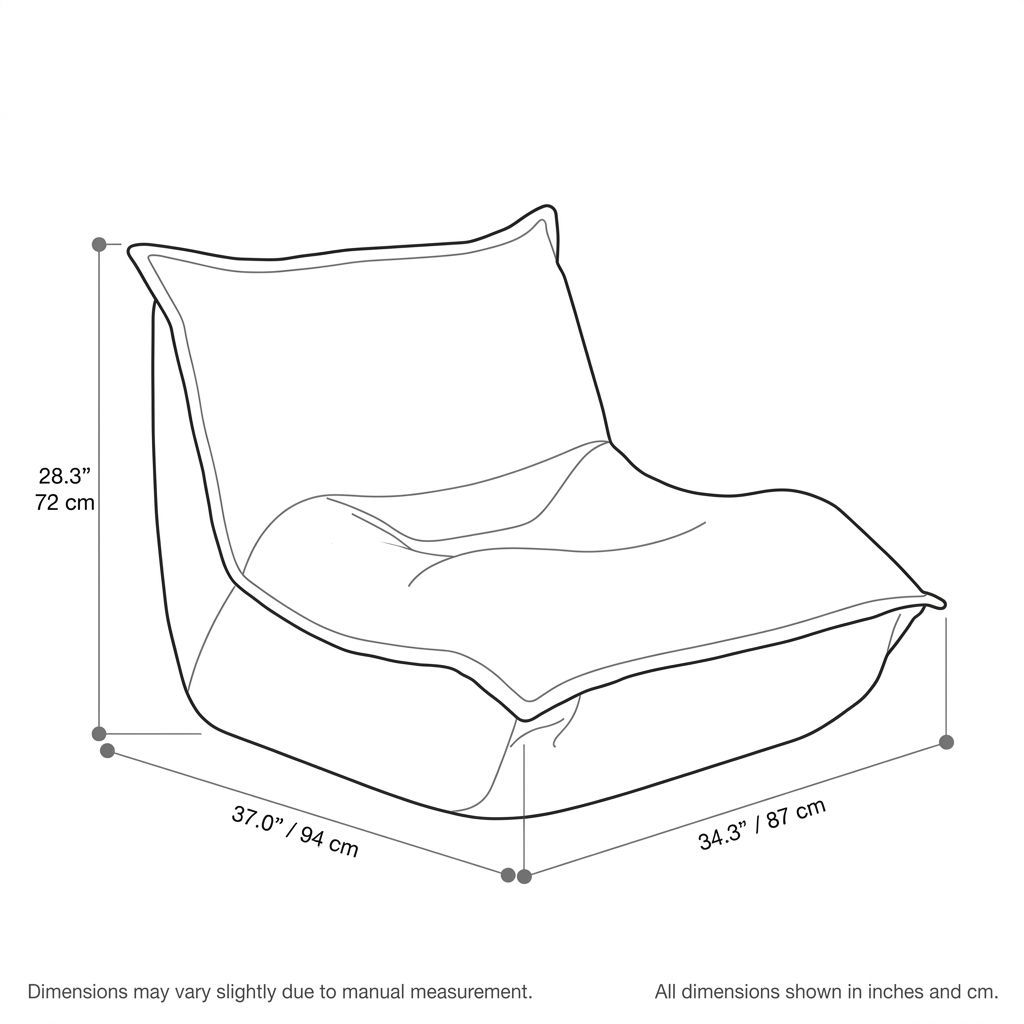 Cream Corduroy Floor Chair with Latex and Foam Filling and Removable Washable Cover