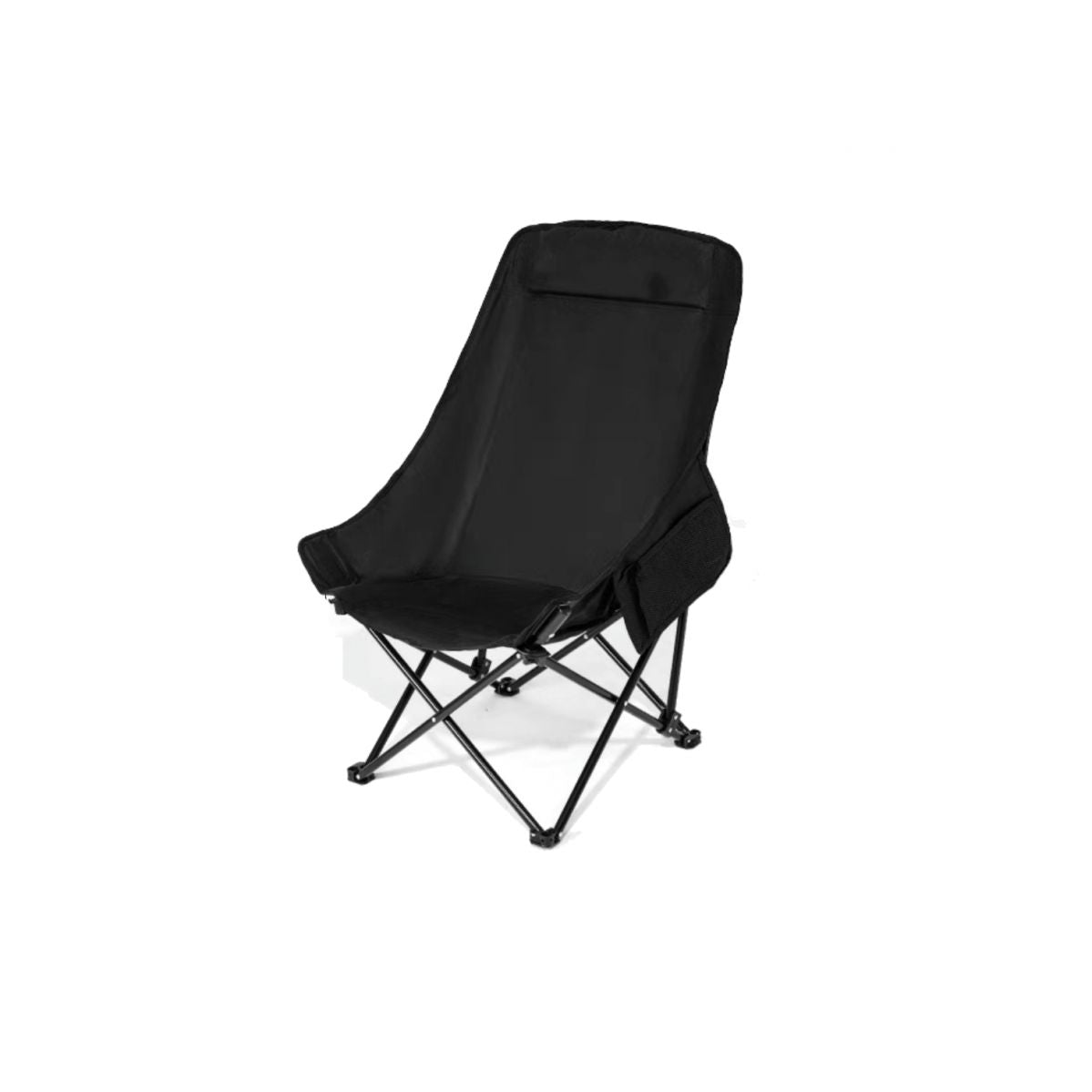 Black Steel Folding Patio Side Chair