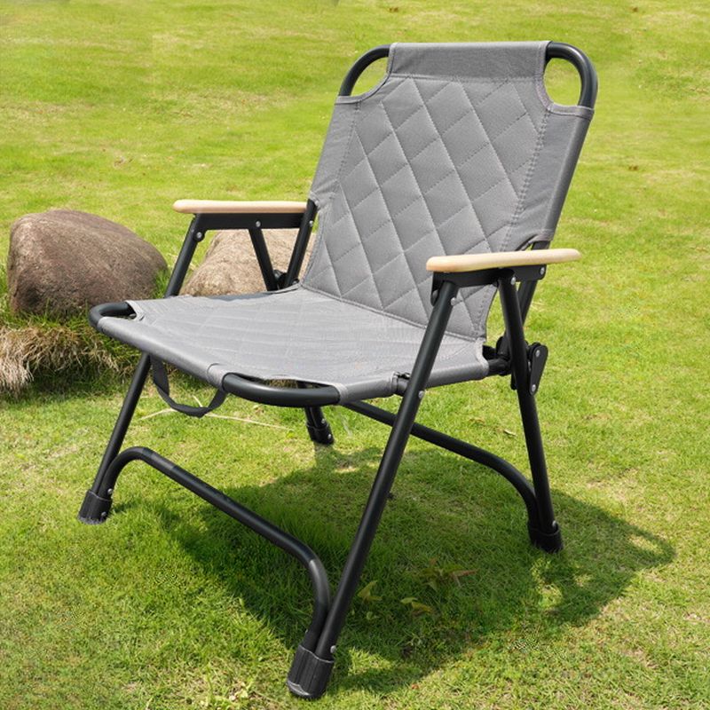 Grey Steel Patio Armchair with Compact Foldable Design