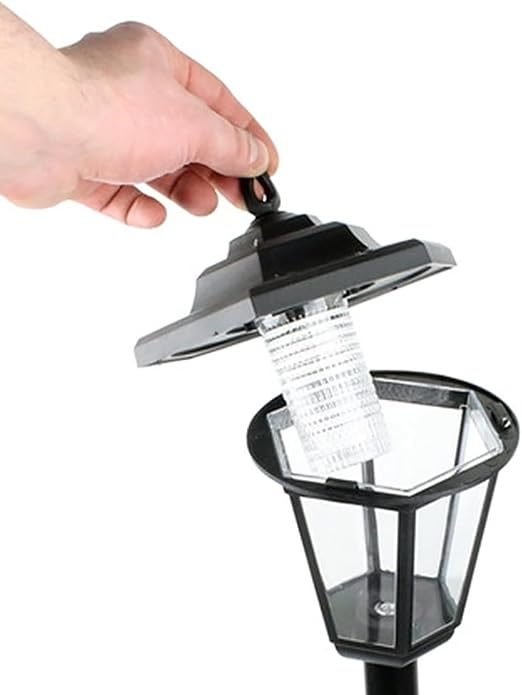 Guaranteed4Less 2-Pack Solar Garden Post Lights, Black LED Lanterns for Outdoor Pathway Walkway Patio, Energy Saving Class A Solar Powered Lamps