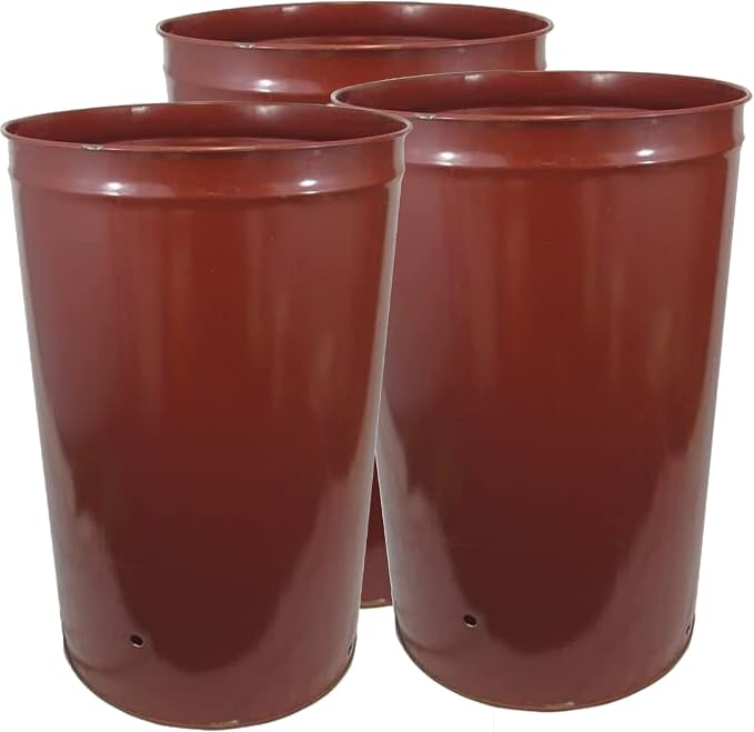210L Large Garden Incinerator Bin, Heavy Duty Steel Fire Pit & Burner Barrel for Wood Waste Rubbish, Ready to Use Outdoor Burning Drum