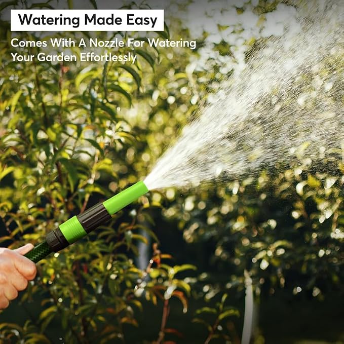 50M Mobile Garden Hose Trolley Set (48.5m Pipe + 1.5m Hose), Freestanding Water Hose Reel Cart with Wheels, Spray Gun & Connectors, High Pressure Washer Compatible for Garden & Car