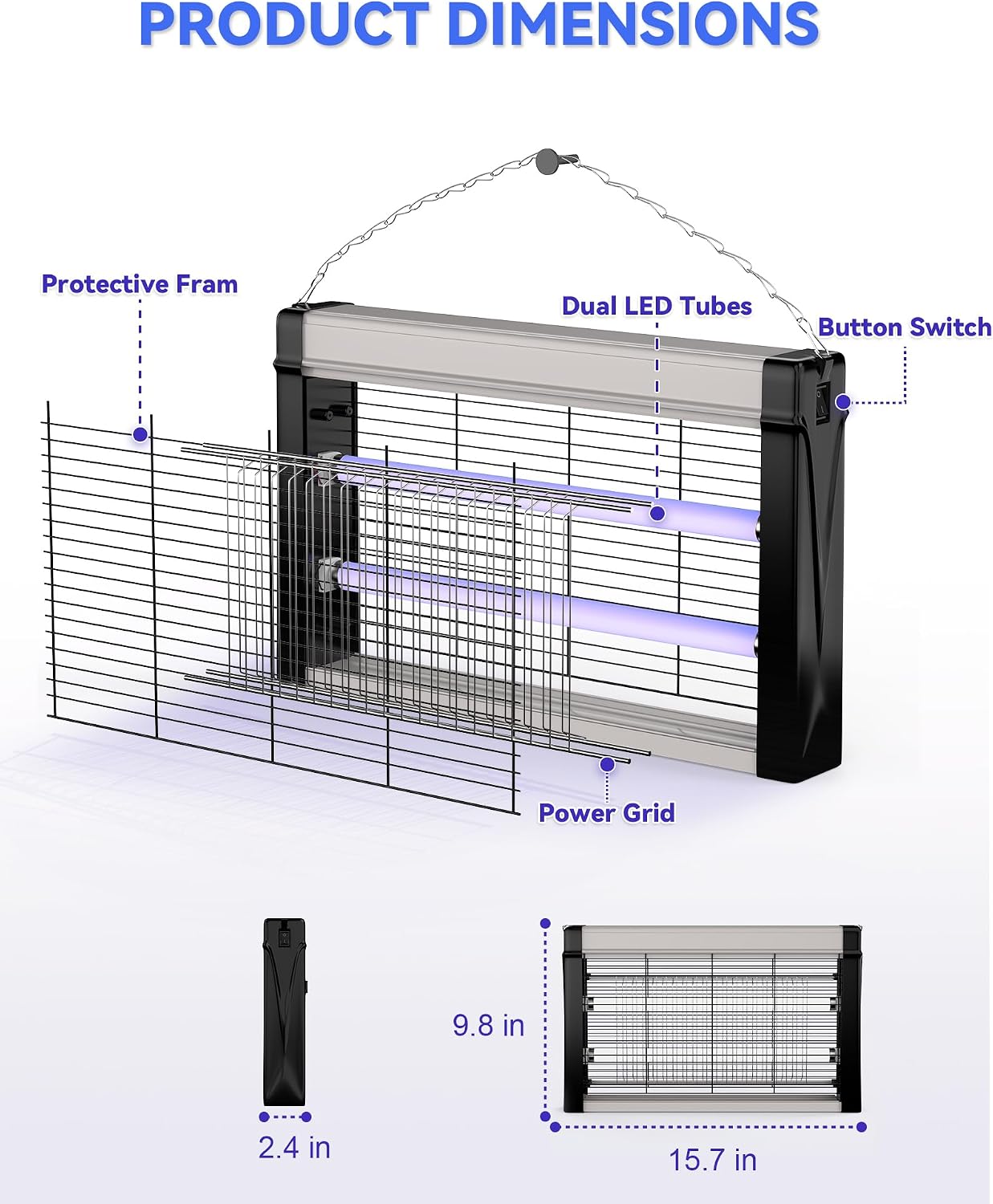 Fly Zapper Electric Indoor: 3500V High-Voltage Insect Killer