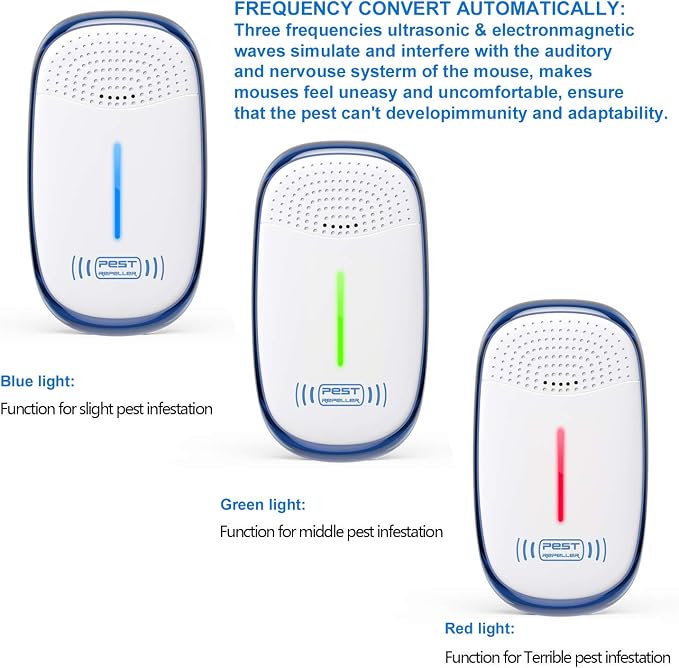 4pcs Ultrasonic Pest Repeller Indoor, 2026 Upgraded Electronic Plug in Insect Control Device for Mice, Mosquito, Ants, Spiders, Child & Pet Safe (White)