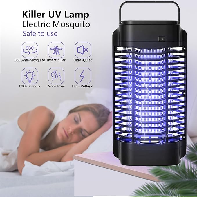 4200V Bug Zapper & Mosquito Killer Lamp, 18W Waterproof Electric Fly Zapper for Indoor Outdoor, Flying Insect Control Device for Garden Patio Home