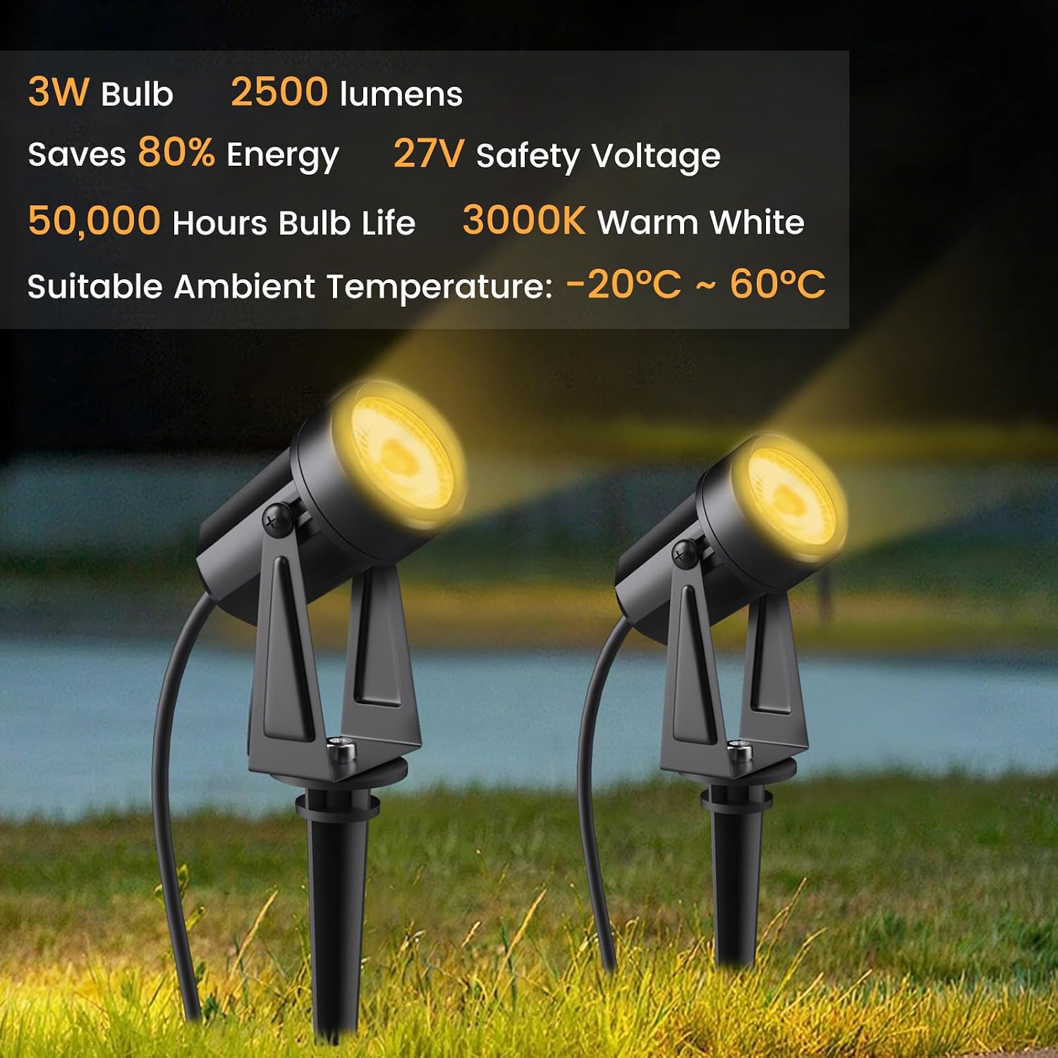 10 Pack 32M/105FT Garden Lights Mains Powered with Adapter [Energy Class F]