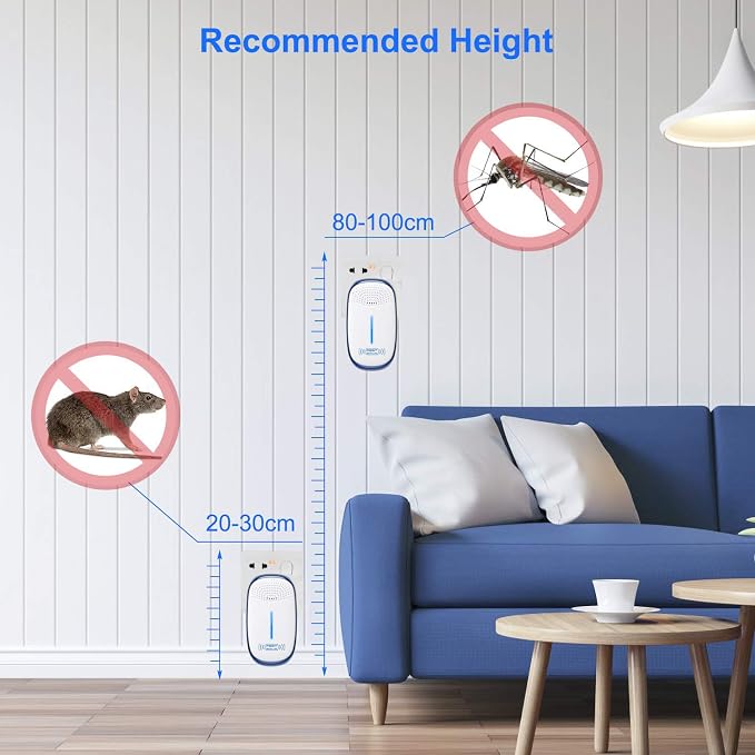 4pcs Ultrasonic Pest Repeller Indoor, 2026 Upgraded Electronic Plug in Insect Control Device for Mice, Mosquito, Ants, Spiders, Child & Pet Safe (White)