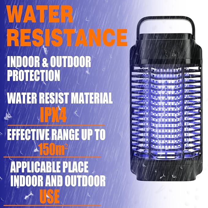 4200V Bug Zapper & Mosquito Killer Lamp, 18W Waterproof Electric Fly Zapper for Indoor Outdoor, Flying Insect Control Device for Garden Patio Home