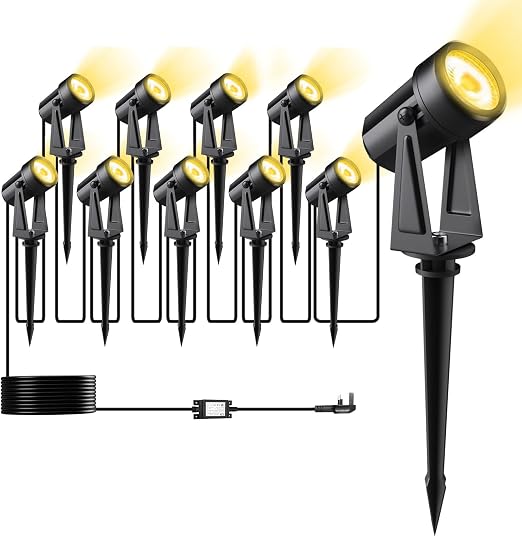 10 Pack 32M/105FT Garden Lights Mains Powered with Adapter [Energy Class F]